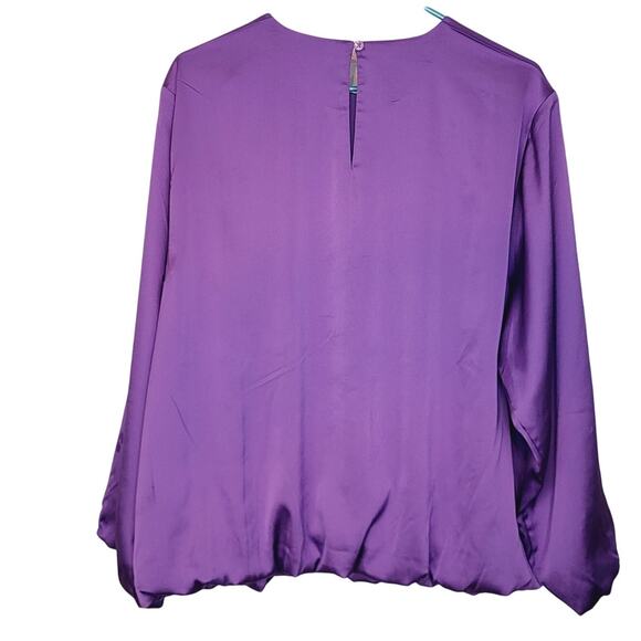 Chico's Purple Sumptuous Satin Bubble Top Chico's Size3 or US 16 Minimalist - Picture 8 of 13